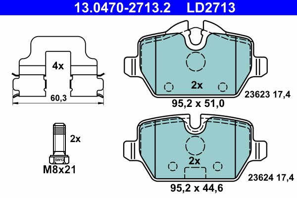 Brake Pad Set, disc brake (Rear axle)  Art. 13047027132