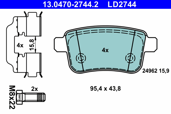 Brake Pad Set, disc brake (Rear axle)  Art. 13047027442