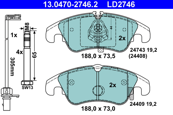 Brake Pad Set, disc brake (Front axle)  Art. 13047027462