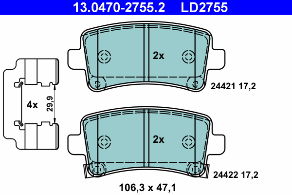 Brake Pad Set, disc brake (Rear axle)  Art. 13047027552