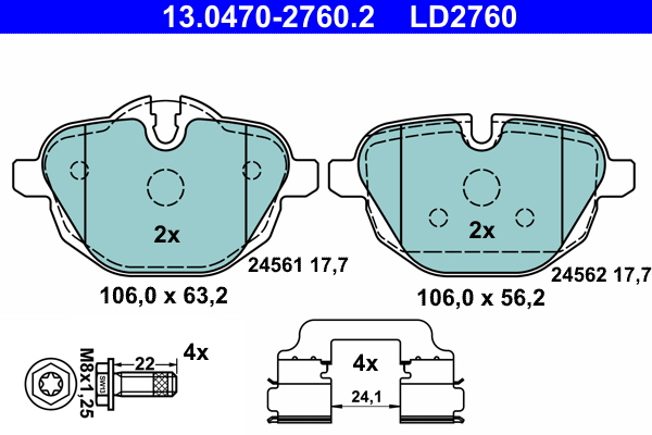 Brake Pad Set, disc brake (Rear axle)  Art. 13047027602