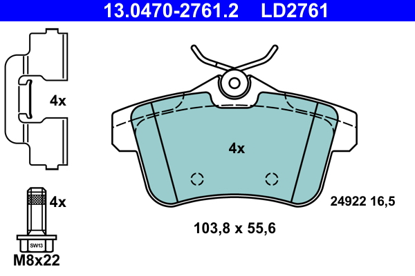 Brake Pad Set, disc brake (Rear axle)  Art. 13047027612