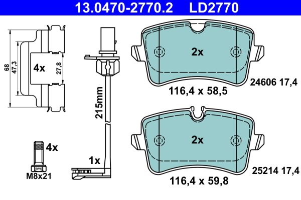 Brake Pad Set, disc brake (Rear axle)  Art. 13047027702