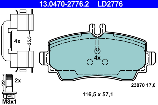 Brake Pad Set, disc brake (Front axle)  Art. 13047027762