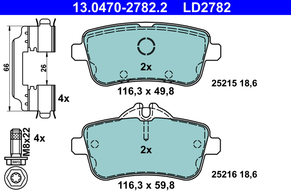 Brake Pad Set, disc brake (Rear axle)  Art. 13047027822