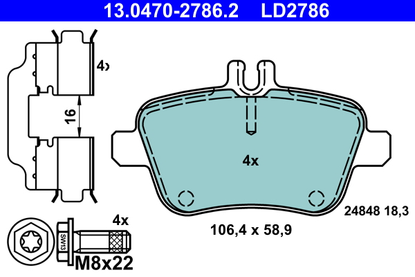 Brake Pad Set, disc brake (Rear axle)  Art. 13047027862