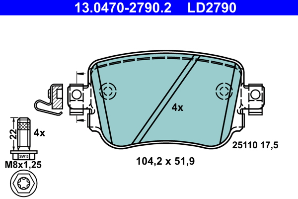 Brake Pad Set, disc brake (Disc brake)  Art. 13047027902