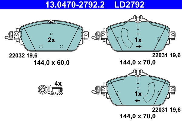 Brake Pad Set, disc brake (Double cloth)  Art. 13047027922