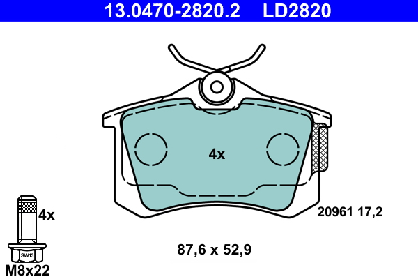 Brake Pad Set, disc brake (Rear axle)  Art. 13047028202