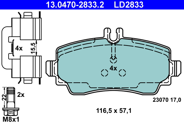 Brake Pad Set, disc brake (Front axle)  Art. 13047028332