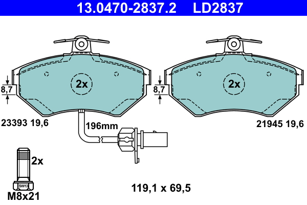 Brake Pad Set, disc brake (Front axle)  Art. 13047028372