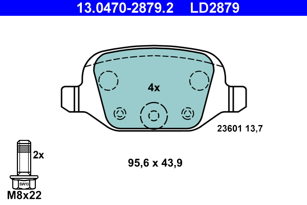 Brake Pad Set, disc brake (Rear axle)  Art. 13047028792