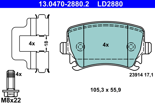 Brake Pad Set, disc brake (Rear axle)  Art. 13047028802