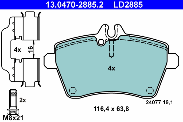 Brake Pad Set, disc brake (Front axle)  Art. 13047028852