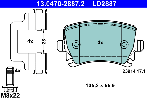 Brake Pad Set, disc brake (Rear axle)  Art. 13047028872