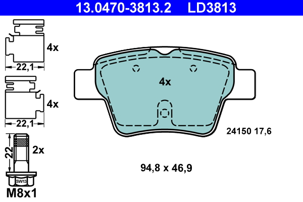 Brake Pad Set, disc brake (Rear axle)  Art. 13047038132