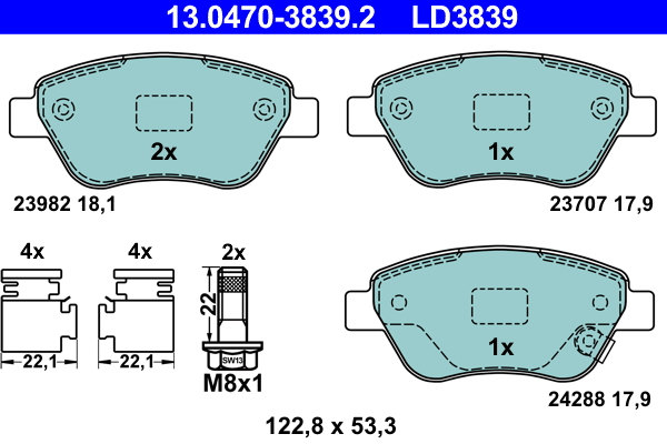 Brake Pad Set, disc brake (Front axle)  Art. 13047038392