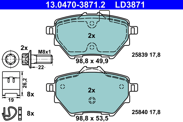 Brake Pad Set, disc brake (Rear axle)  Art. 13047038712