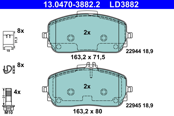 Brake Pad Set, disc brake (Front axle)  Art. 13047038822