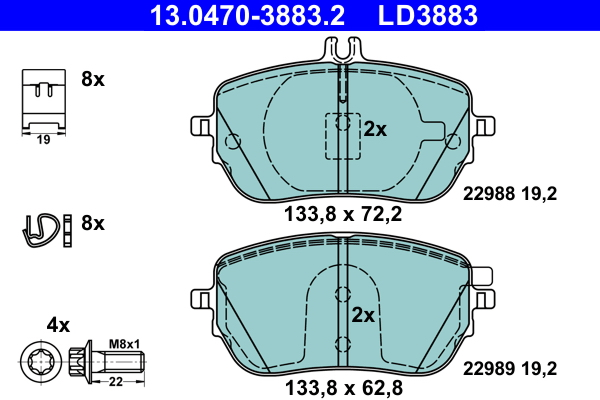 Brake Pad Set, disc brake  Art. 13047038832