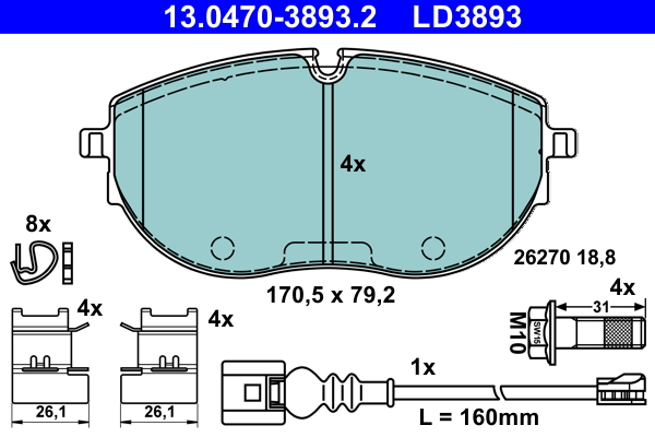 Brake Pad Set, disc brake  Art. 13047038932