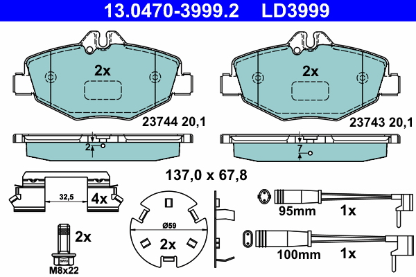 Brake Pad Set, disc brake (Front axle)  Art. 13047039992