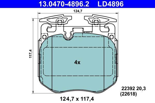 Brake Pad Set, disc brake  Art. 13047048962