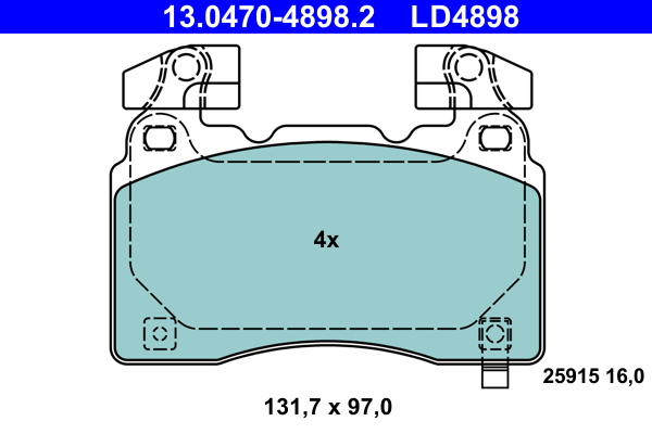 Brake Pad Set, disc brake  Art. 13047048982