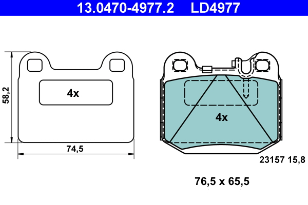 Brake Pad Set, disc brake (Rear axle)  Art. 13047049772