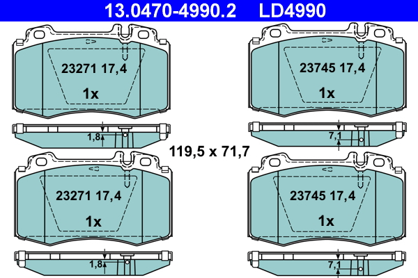 Brake Pad Set, disc brake (Front axle)  Art. 13047049902