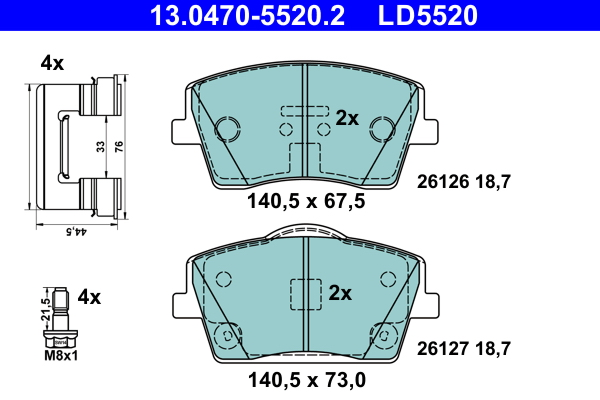 Brake Pad Set, disc brake  Art. 13047055202