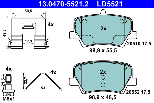 Brake Pad Set, disc brake  Art. 13047055212