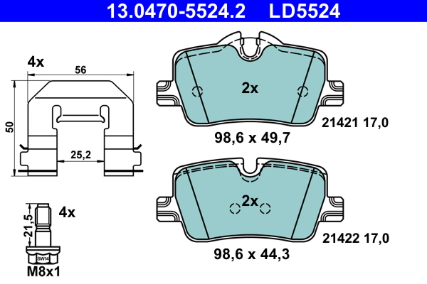 Brake Pad Set, disc brake (Double cloth)  Art. 13047055242