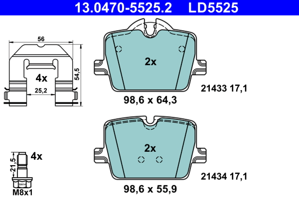 Brake Pad Set, disc brake  Art. 13047055252