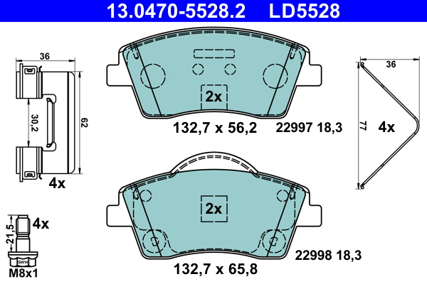 Brake Pad Set, disc brake  Art. 13047055282