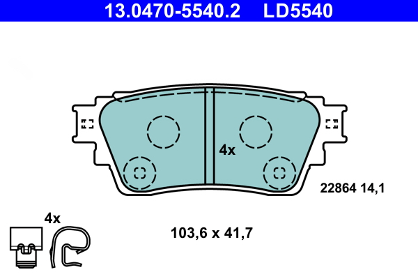 Brake Pad Set, disc brake  Art. 13047055402