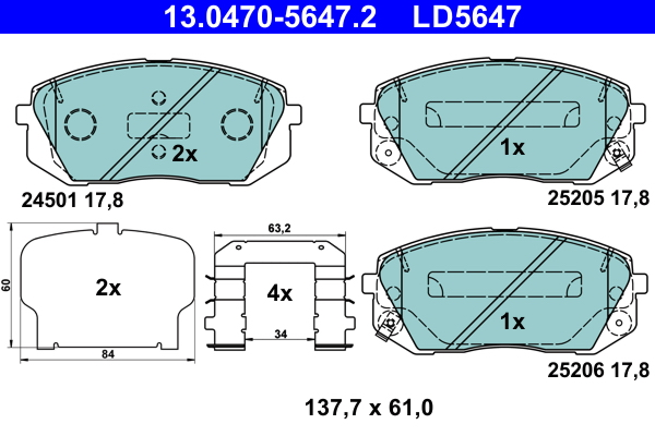 Brake Pad Set, disc brake (Front axle)  Art. 13047056472