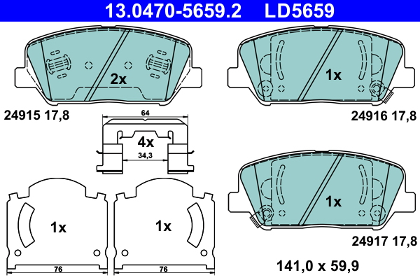 Brake Pad Set, disc brake (Front axle)  Art. 13047056592