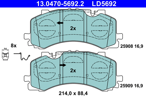 Brake Pad Set, disc brake (Front axle)  Art. 13047056922