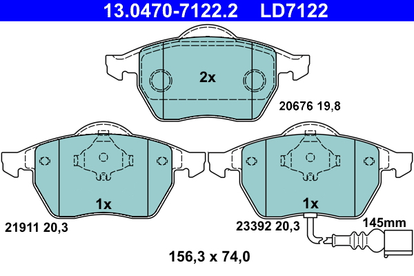 Brake Pad Set, disc brake (Front axle)  Art. 13047071222