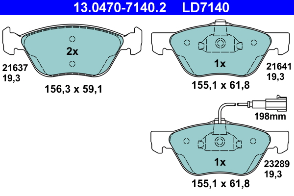 Brake Pad Set, disc brake (Front axle)  Art. 13047071402