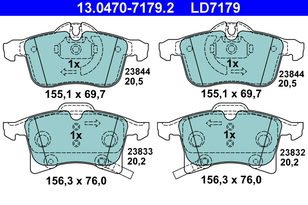 Brake Pad Set, disc brake (Front axle)  Art. 13047071792