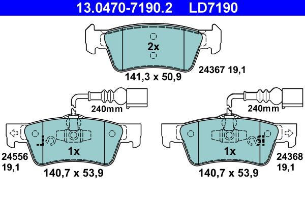 Brake Pad Set, disc brake (Rear axle)  Art. 13047071902