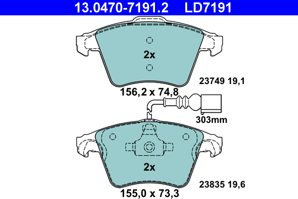 Brake Pad Set, disc brake (Front axle)  Art. 13047071912