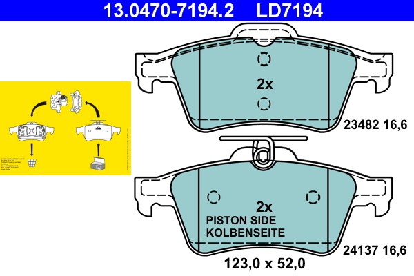 Brake Pad Set, disc brake (Rear axle)  Art. 13047071942