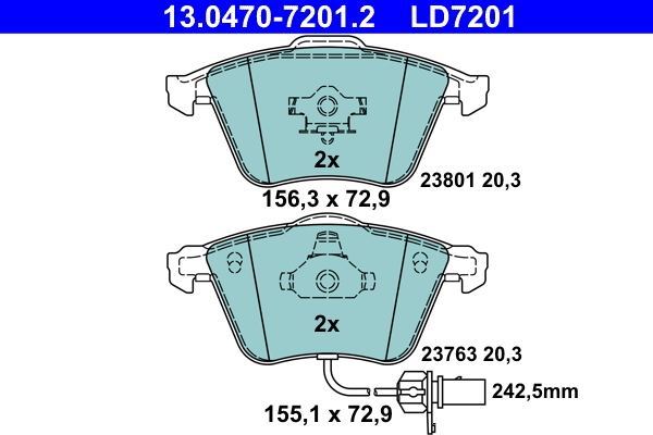 Brake Pad Set, disc brake (Front axle)  Art. 13047072012