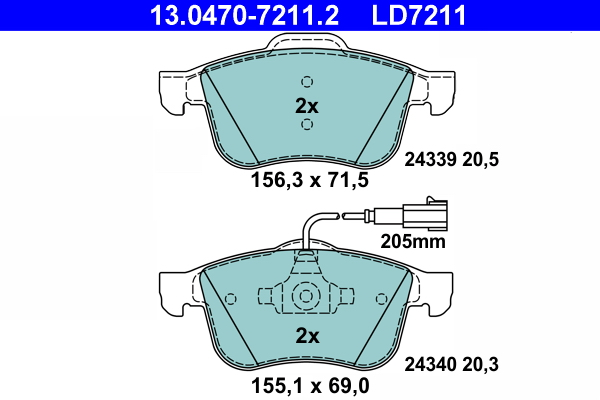 Brake Pad Set, disc brake (Front axle)  Art. 13047072112