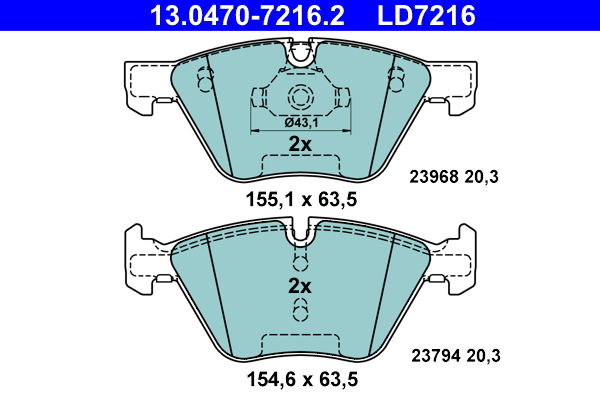 Brake Pad Set, disc brake (Rear axle)  Art. 13047072162