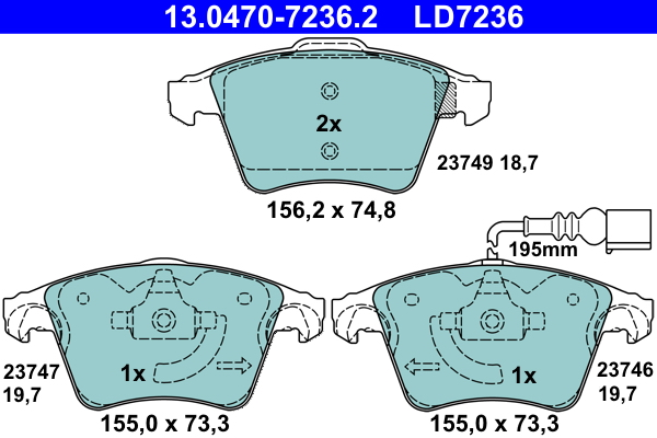 Brake Pad Set, disc brake  Art. 13047072362