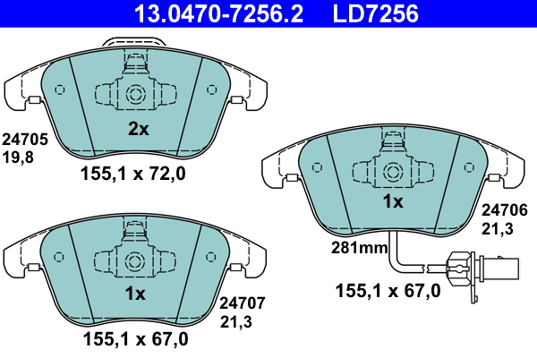 Brake Pad Set, disc brake (Front axle)  Art. 13047072562